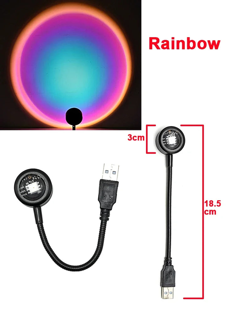Sunset Projection Lamp – USB LED, Bedroom & Photography