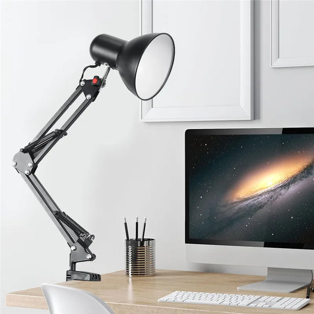 Flexible Swing Arm Clamp Lamp – EU/US Plug, E27/E26 Bulb