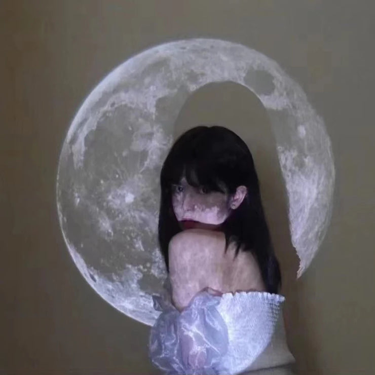 Moon Projection Lamp – Night Light & Wall Decor for Bedroom