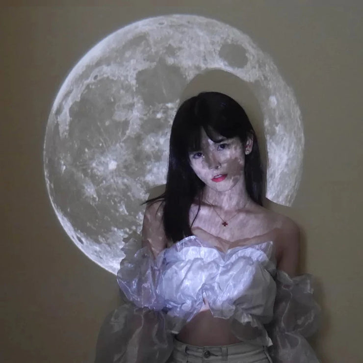 Moon Projection Lamp – Night Light & Wall Decor for Bedroom