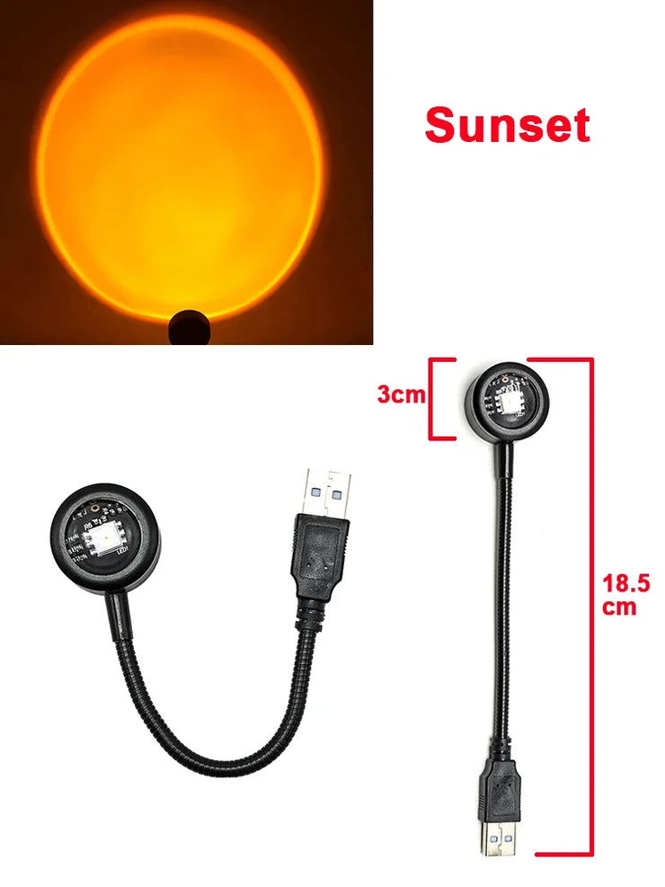 Sunset Projection Lamp – USB LED, Bedroom & Photography