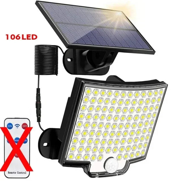 Waterproof 106LED Solar Light – 3 Modes for Garden & Garage