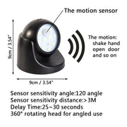 LED Motion Sensor Wall Light – Energy-Saving & 360° Rotating