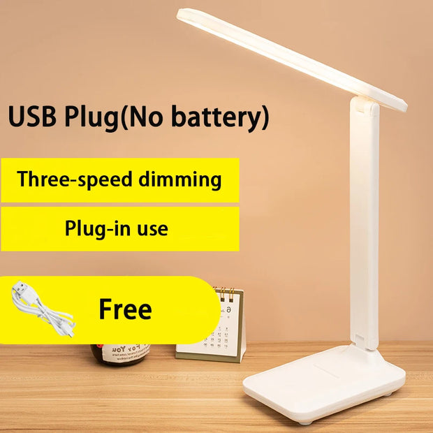 LED Table Lamp – USB, Touch Dimmable, Eye Protection for Study