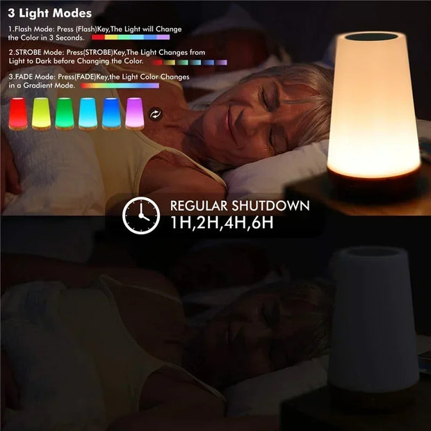 RGB Night Light – 13 Colors, Remote Control, Touch Dimmable