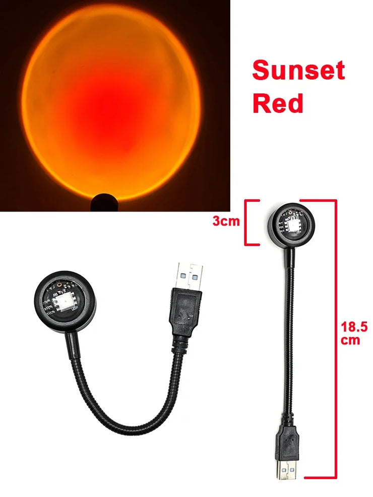 Sunset Projection Lamp – USB LED, Bedroom & Photography